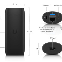 Player Digital Signage HDMI UniFi Ubiquiti Display Cast Pro, USB-C, UC-Cast-Pro